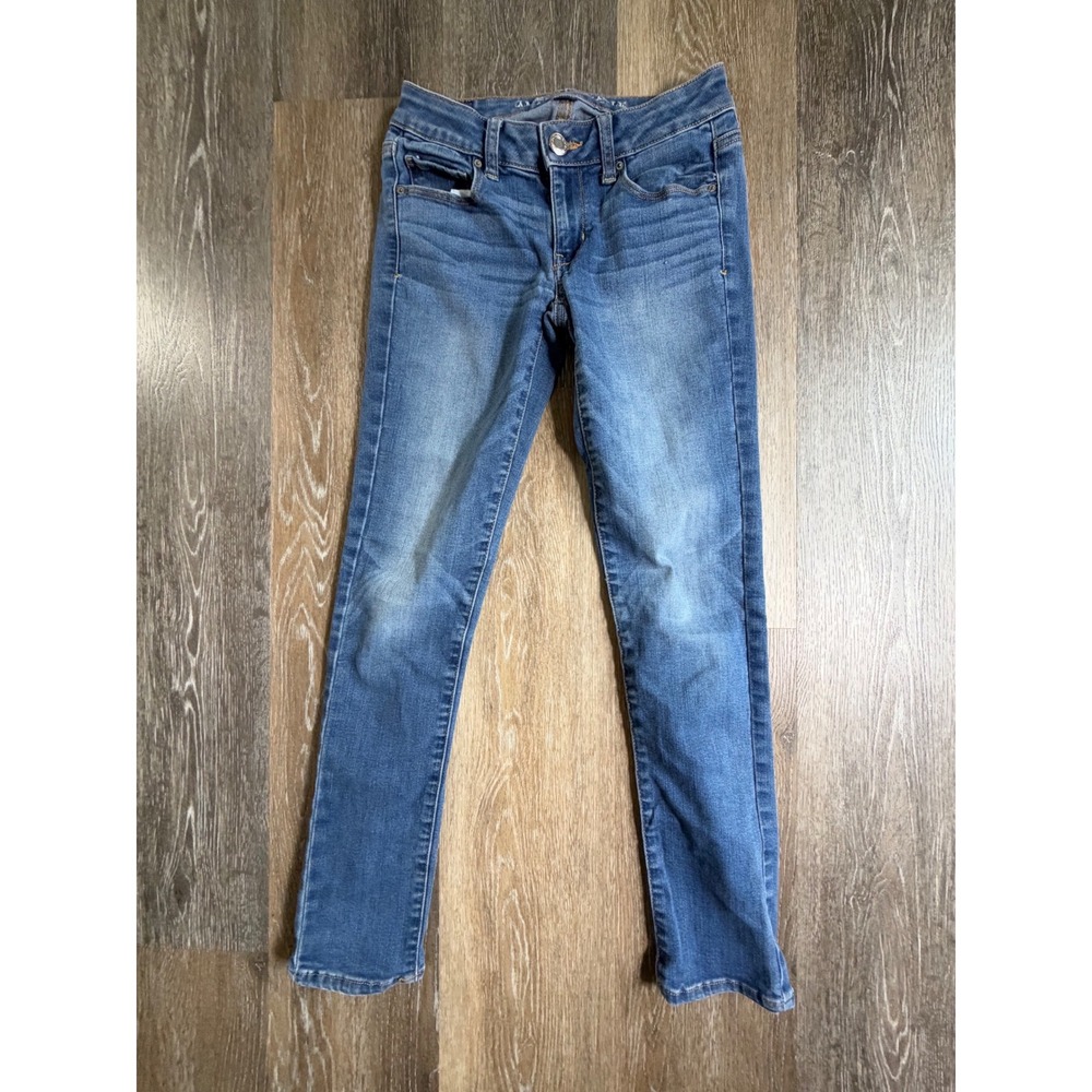 American Eagle Skinny Jeans Womens 00 Blue Stretch Medium Wash Denim Pants